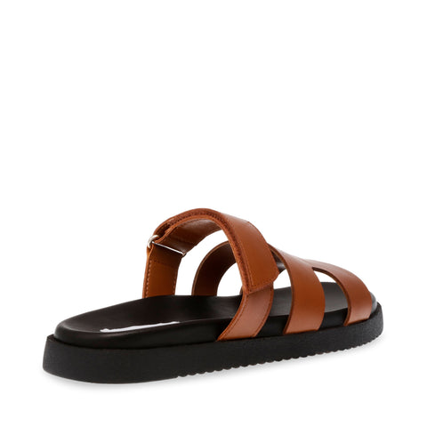 Steve Madden Women's Cognac Leather Missile-e Sandals | Steve Madden In Lebanon