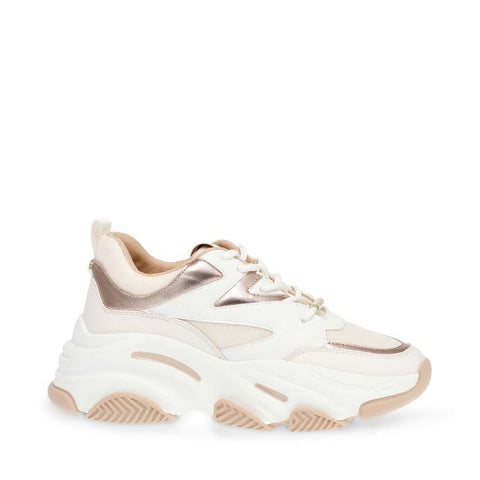 Steve Madden Women's Cream Rose Gold Progressive Sneakers | Steve Madden In Lebanon