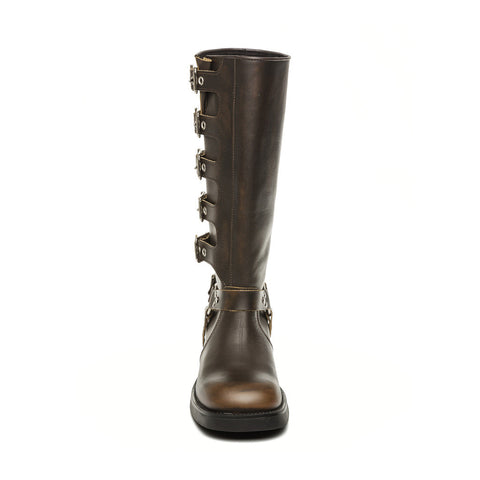 Steve Madden Women's Brown Leather Battle Boots | Steve Madden in Lebanon