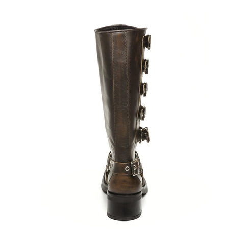 Steve Madden Women's Brown Leather Battle Boots | Steve Madden in Lebanon