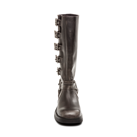 Steve Madden Women's Dark Gray Leather Battle Boot|Steve Madden In Lebanon