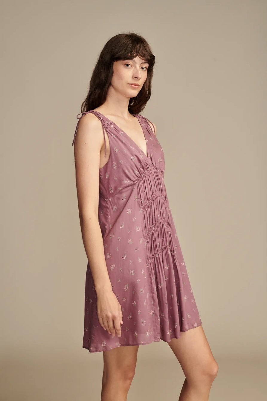 Lucky Brand Women's Purple Smocked V-Neck Mini Dress | Lucky Brand In Lebanon