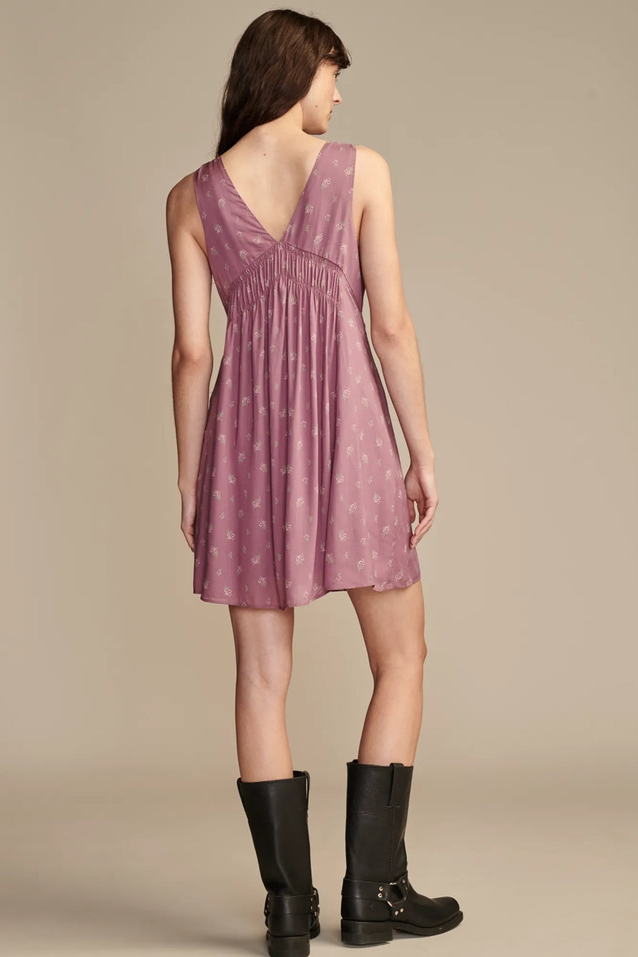 Lucky Brand Women's Purple Smocked V-Neck Mini Dress | Lucky Brand In Lebanon