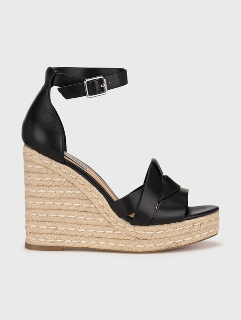 Steve Madden Women's Black Leather Sivian Heel Sandals | Steve Madden in Lebanon
