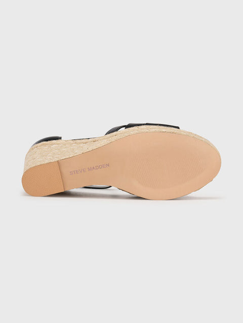 Steve Madden Women's Black Leather Sivian Heel Sandals | Steve Madden in Lebanon