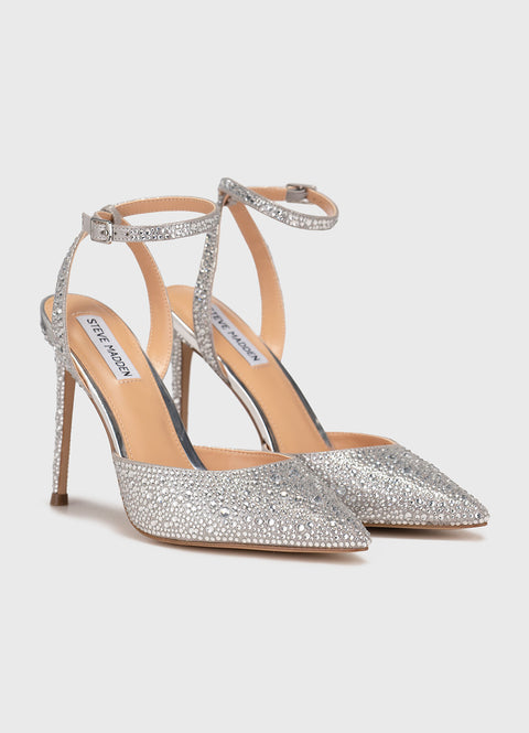 Steve Madden Women's Silver Revert-S Heeled Sandals | Steve Madden In Lebanon