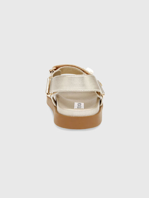 Steve Madden Women's Gold Leather Mona Sandal | Steve Madden In Lebanon