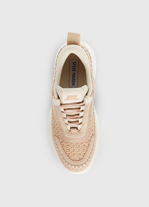 Steve Madden Women's Beige Doubletake Sneakers | Steve Madden In Lebanon