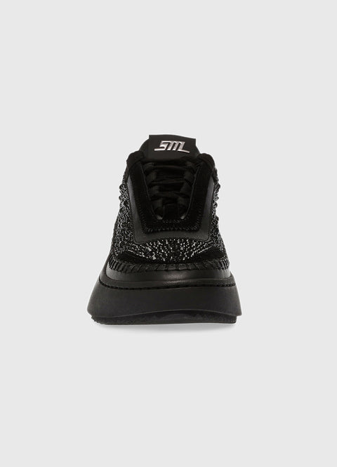 Steve Madden Women's Black Doubletak-R Sneakers With Rhinestones | Steve Madden In Lebanon