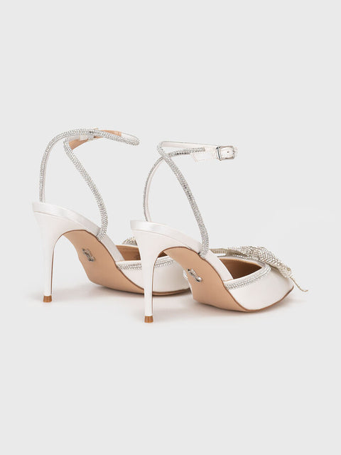 Steve Madden Women's Ivory Satin Vamonos Heels | Steve Madden In Lebanon