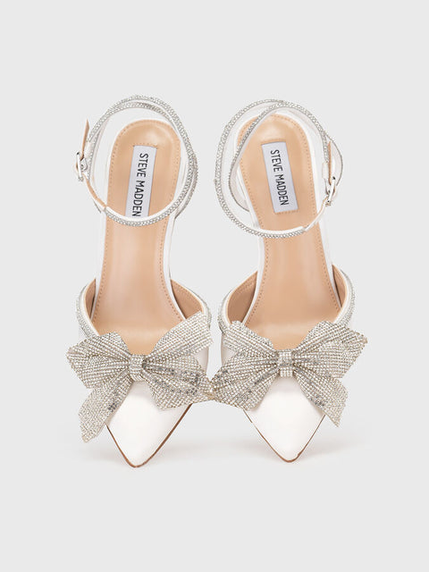 Steve Madden Women's Ivory Satin Vamonos Heels | Steve Madden In Lebanon