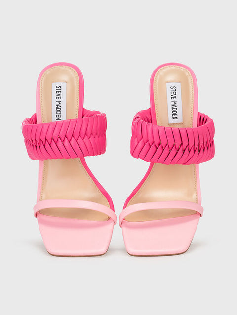 Steve Madden Women's Pink Synthetic Enamor Leather Heeled Sandal |Steve Madden In Lebanon