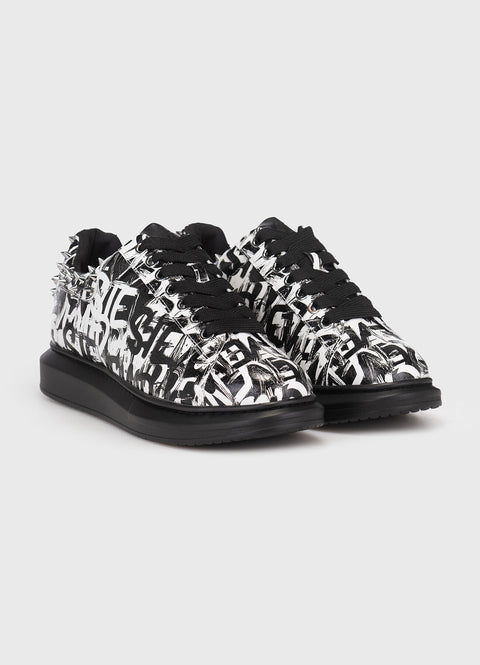 Steve Madden Men's Black & White Synthetic Frost Sneakers  |Steve Madden In Lebanon