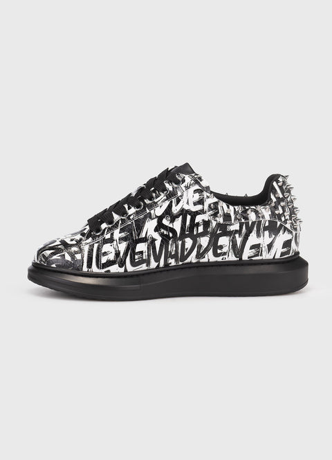 Steve Madden Men's Black & White Synthetic Frost Sneakers  |Steve Madden In Lebanon