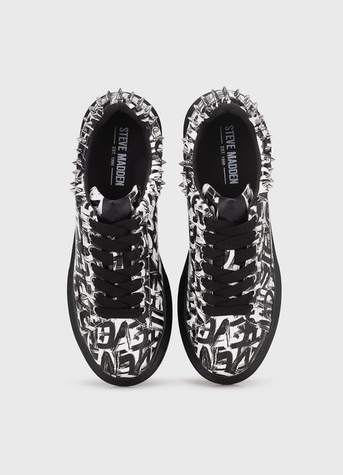 Steve Madden Men's Black & White Synthetic Frost Sneakers  |Steve Madden In Lebanon