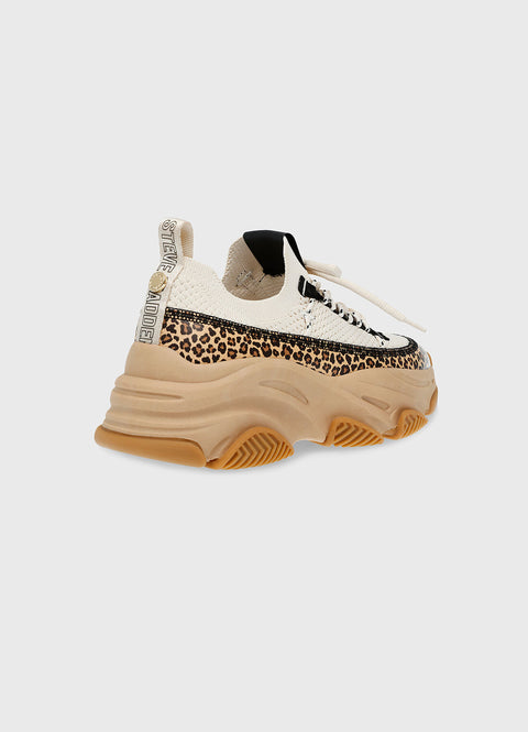 Steve Madden Women's Beige Animal Printed Playmaker Sneakers |Steve Madden In Lebanon