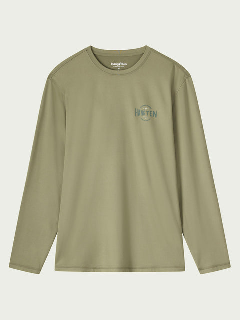 Hang Ten Men's Olive Green Coastline Sun Tee Blouse | Hang Ten In Lebanon