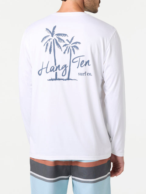 Hang Ten Men's White Coastline Long Sleeve Sun Blouse |Hang Ten In Lebanon