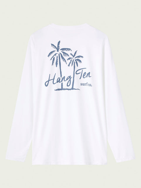 Hang Ten Men's White Coastline Long Sleeve Sun Blouse |Hang Ten In Lebanon