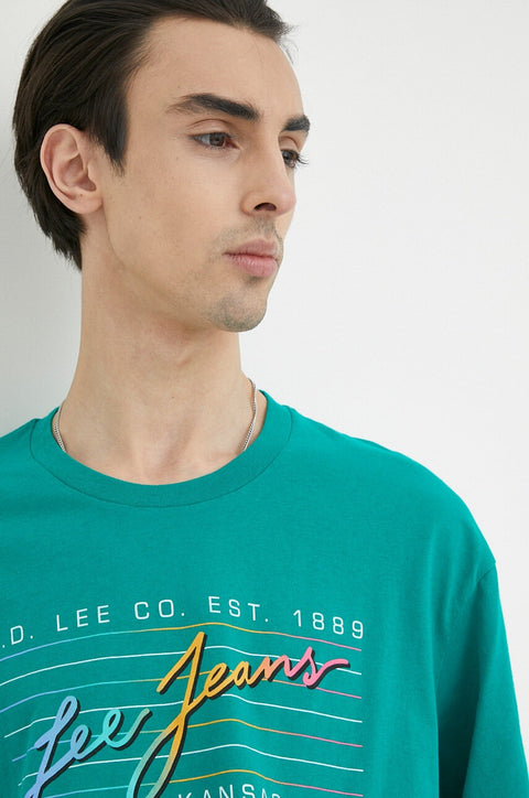 Lee Men's Green Cotton Short Sleeveless T-Shirt | Lee In Lebanon
