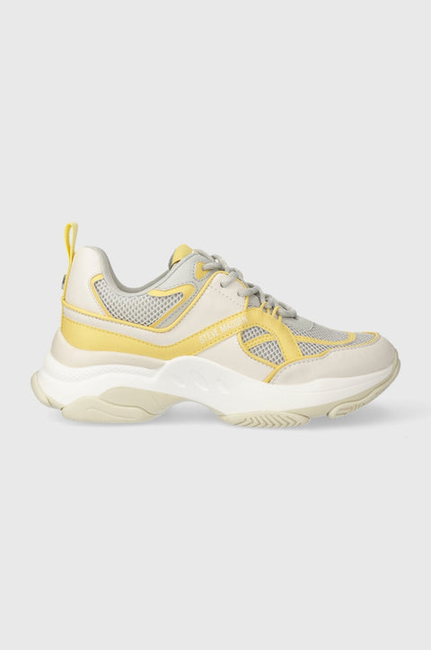 Steve Madden Women's Light Gray & Yellow Synthetic Melt Down Sneakers |Steve Madden In Lebanon