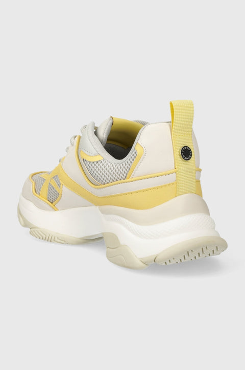 Steve Madden Women's Light Gray & Yellow Synthetic Melt Down Sneakers |Steve Madden In Lebanon