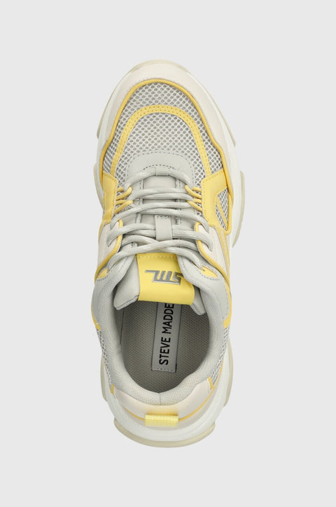 Steve Madden Women's Light Gray & Yellow Synthetic Melt Down Sneakers |Steve Madden In Lebanon