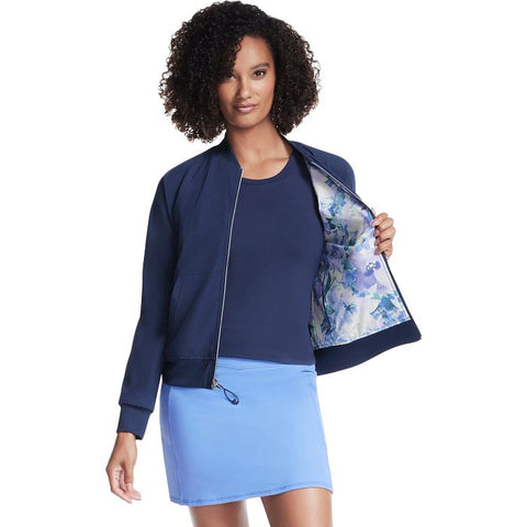 Skechers Women's Navy Gowalk Seascape Floral Reversible Jacket | Skechers In Lebanon