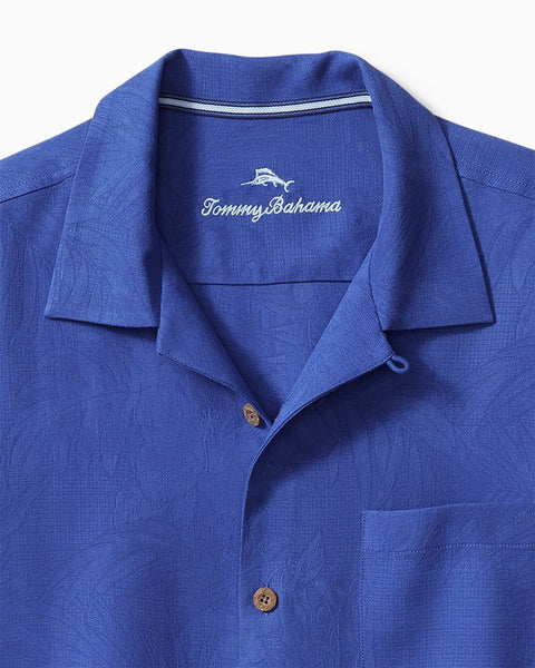 Tommy Bahama Men's Royal Bue Hail Mary Short Sleeve Silk Button-Up Camp Shirt | Tommy Bahama In Lebanon