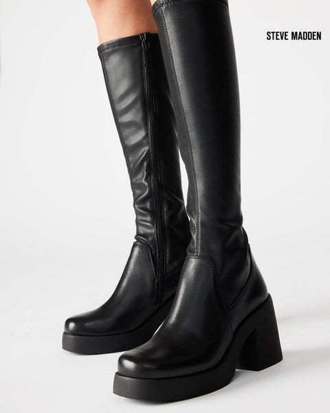 Steve Madden Women's Black Clifftop  Synthetic Knee Boots  |Steve Madden in Lebanon