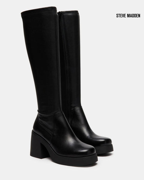 Steve Madden Women's Black Clifftop  Synthetic Knee Boots  |Steve Madden in Lebanon