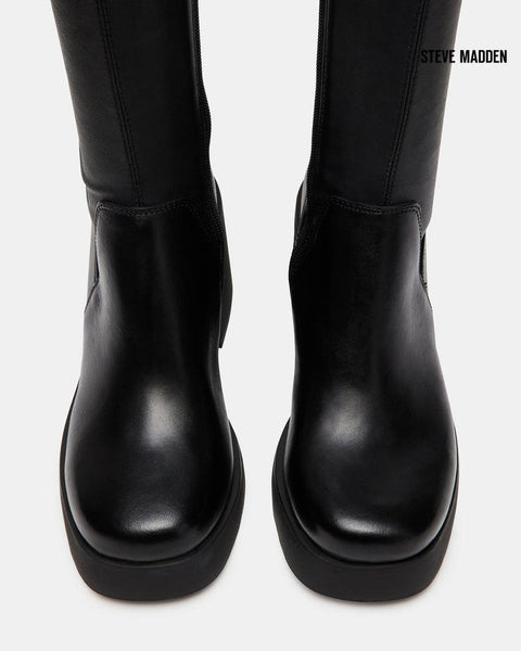 Steve Madden Women's Black Clifftop  Synthetic Knee Boots  |Steve Madden in Lebanon