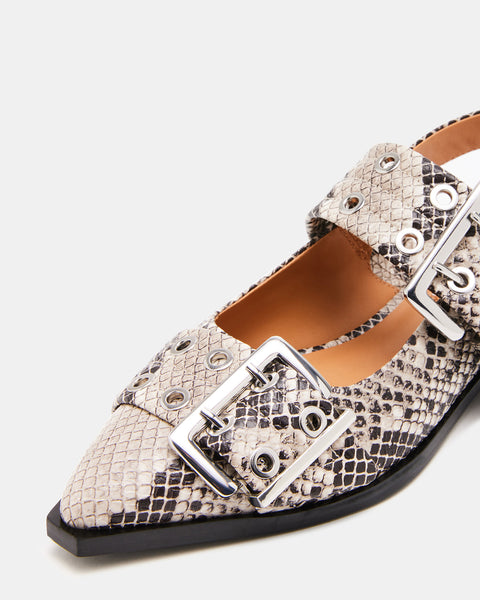 Steve Madden Women's Beige Snake Grand Ave Flat | Steve Madden in Lebanon