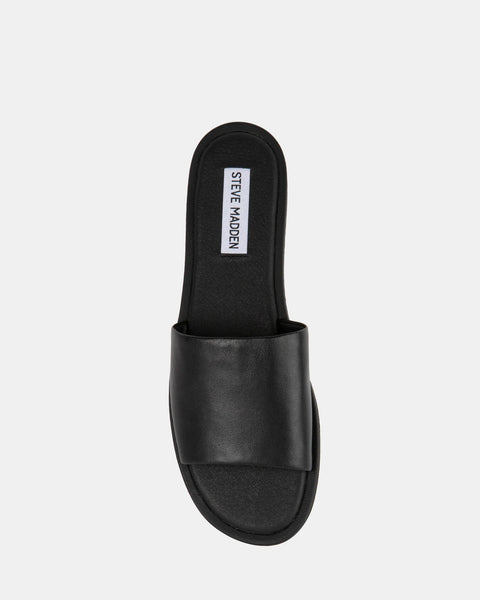 Steve Madden Women's Black Leather Kaya Slipper | Steve Madden In Lebanon