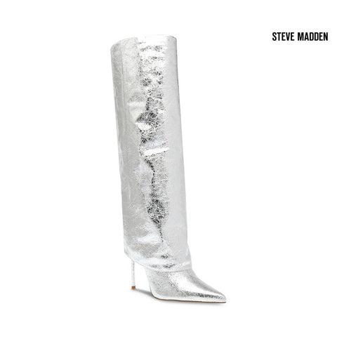 Steve Madden Women's Silver Krafty Synthetic Knee Boots  |Steve Madden in Lebanon