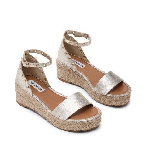 Steve Madden Women's Gold Leather Moxara Sandals | Steve Madden in Lebanon