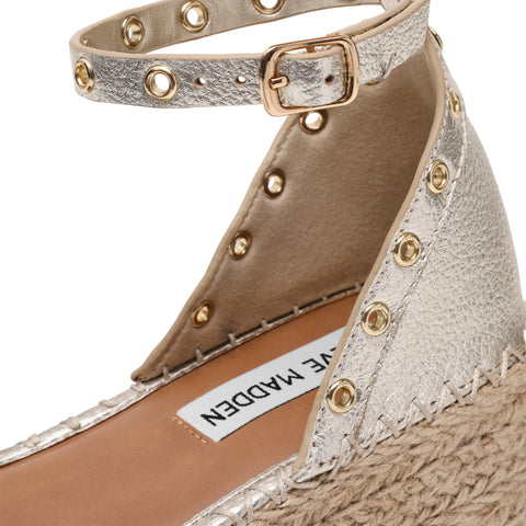Steve Madden Women's Gold Leather Moxara Sandals | Steve Madden in Lebanon