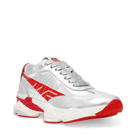 Steve Madden Women's Silver & Red Setback Sneakers | Steve Madden In Lebanon