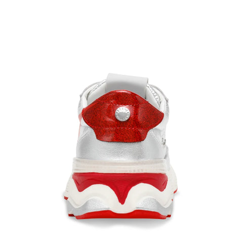 Steve Madden Women's Silver & Red Setback Sneakers | Steve Madden In Lebanon