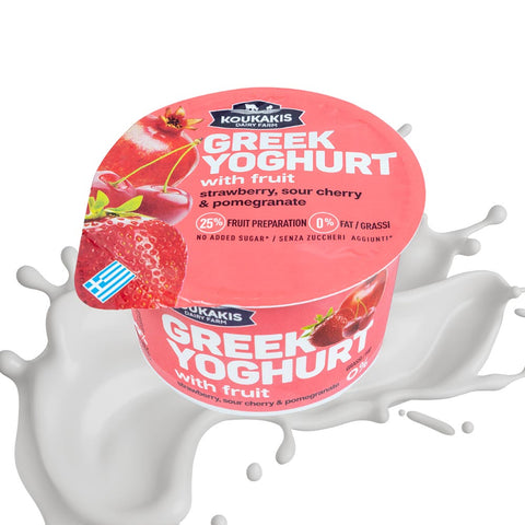 KOUKAKIS Greek Yogurt with Strawberry, Sour Cherry & Pomegranate 0% fat 150g | KOUKAKIS In Lebanon (Copy)