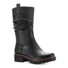Sun Stone Women's Black Pull Tab Lug Sole Nelliee Round Toe Zip-Up Slouch Boot | Sun Stone In Lebanon