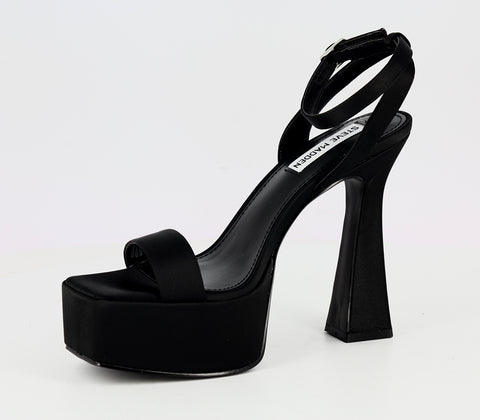 Steve Madden Women's Black Satin Heel Sandals|  Steve Madden in Lebanon