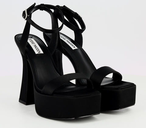 Steve Madden Women's Black Satin Heel Sandals|  Steve Madden in Lebanon