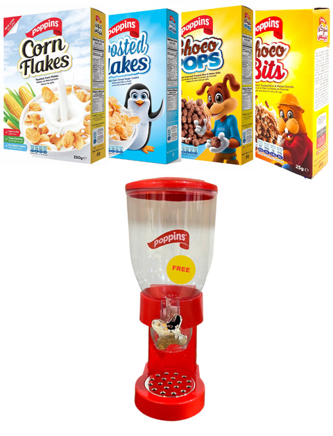 Poppins 4 Packs Of Corn Flakes + Free Dispenser | Poppins In Lebanon