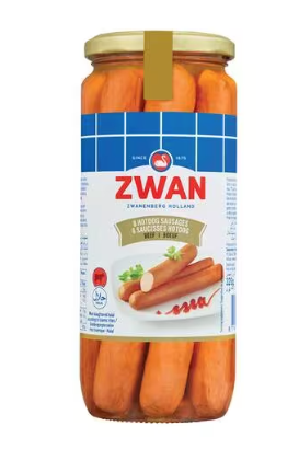 Zwan Hot Dog Sausages Beef 8pcs 520g| Zwan In Lebanon