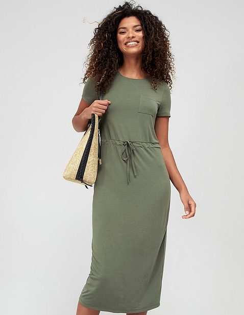 Fig & Basil Women's Khaki Dress UDEQ3 FE412(SHR)