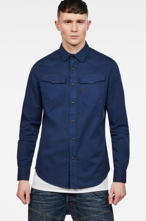 G-Star Raw Men's Navy Blue Shirt D07362-9172-1305 FA154(AA36)shr