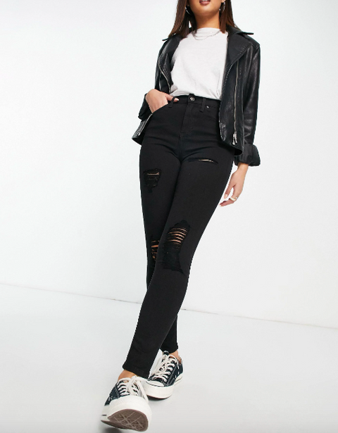 Topshop Women's Black Jeans ANF624 (AN19)