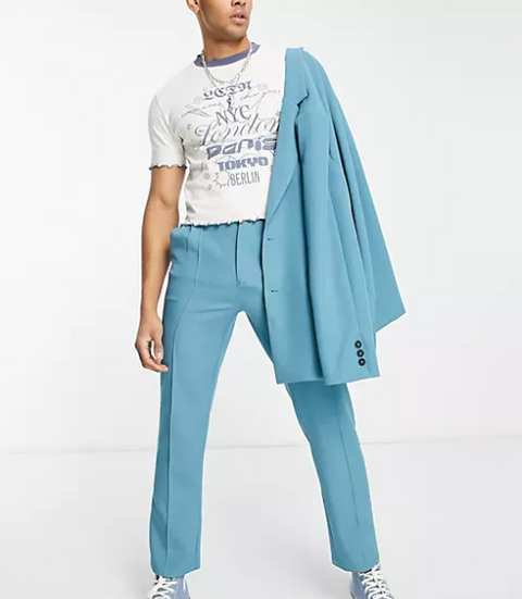 Reclaimed Vintage Men's Blue Trouser ANF522 (LR61) shr