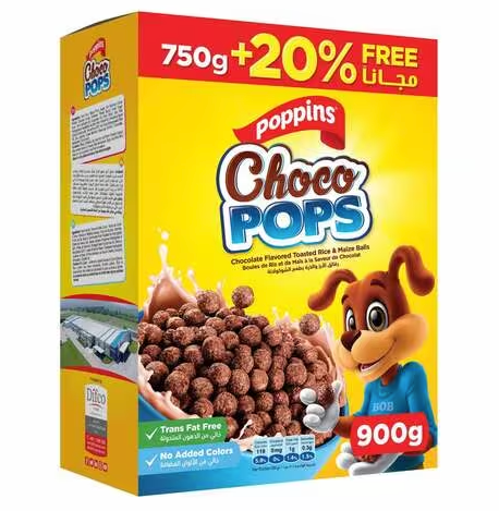 Poppins Choco Pops 750g+20% Free